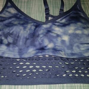 Women's Blue Tie-Dye Sports Bra